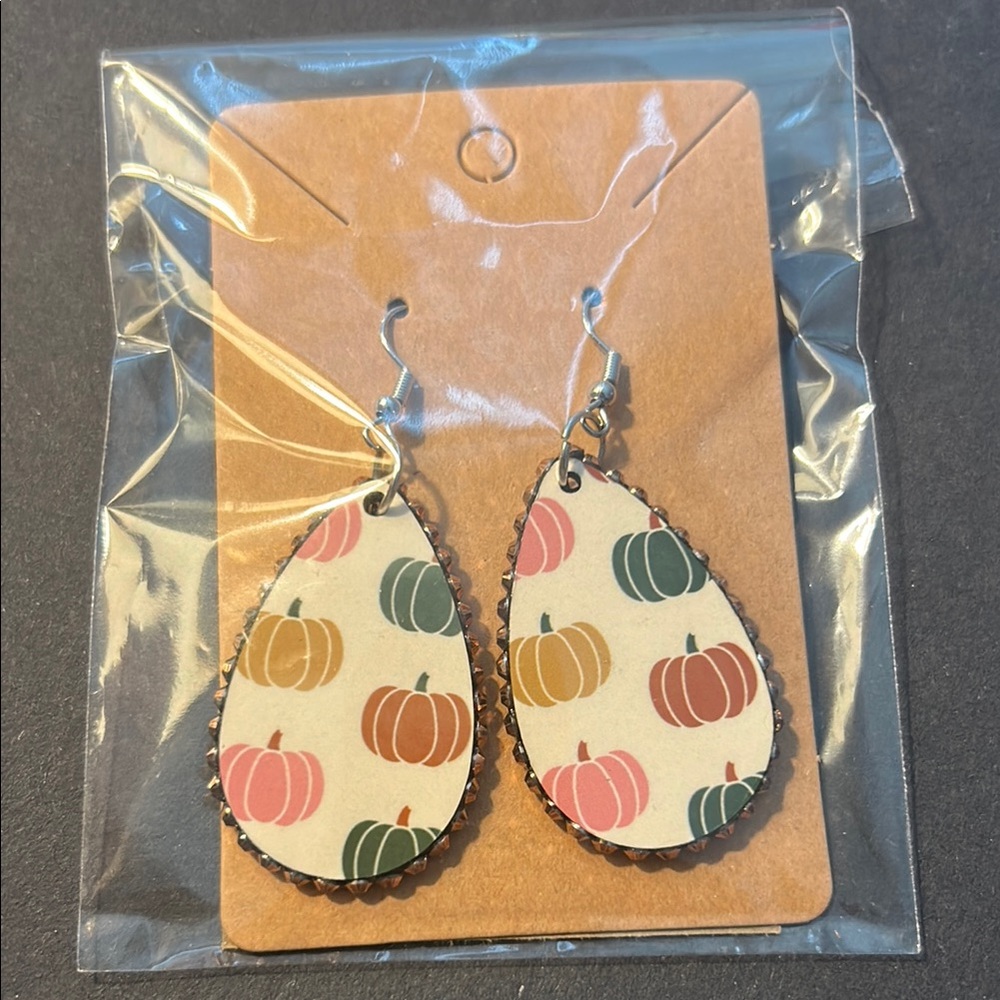 Pumpkin Teardrop Earrings